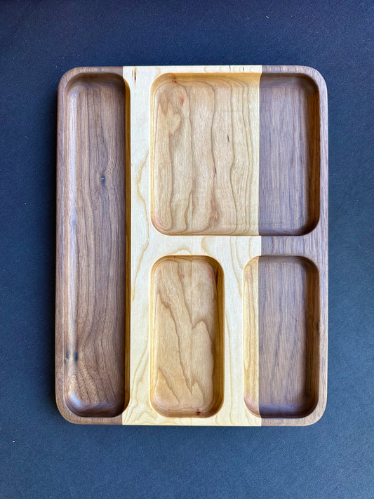 EDC Tray - 4 zone (Walnut, Maple)