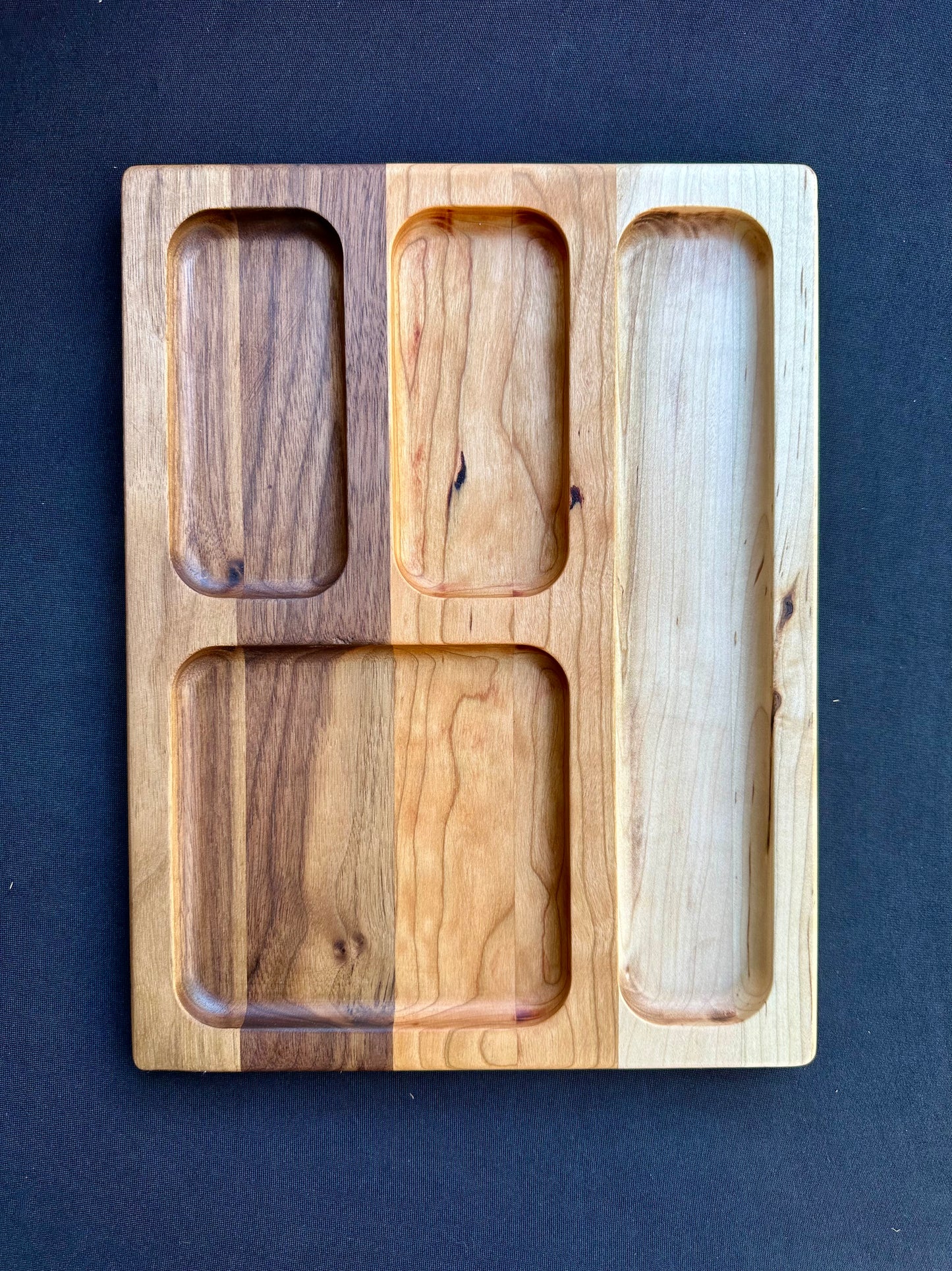 EDC Tray - 4 zone (Walnut, Cherry, Maple)