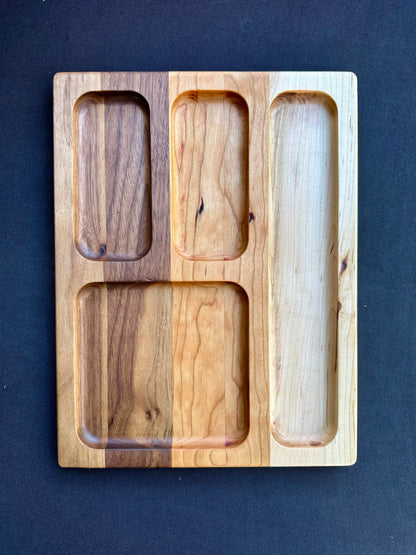 EDC Tray - 4 zone (Walnut, Cherry, Maple)